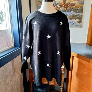 Philosophy Starred Drop Shoulder Knit Sweater Size 1X Tall, RN#93178